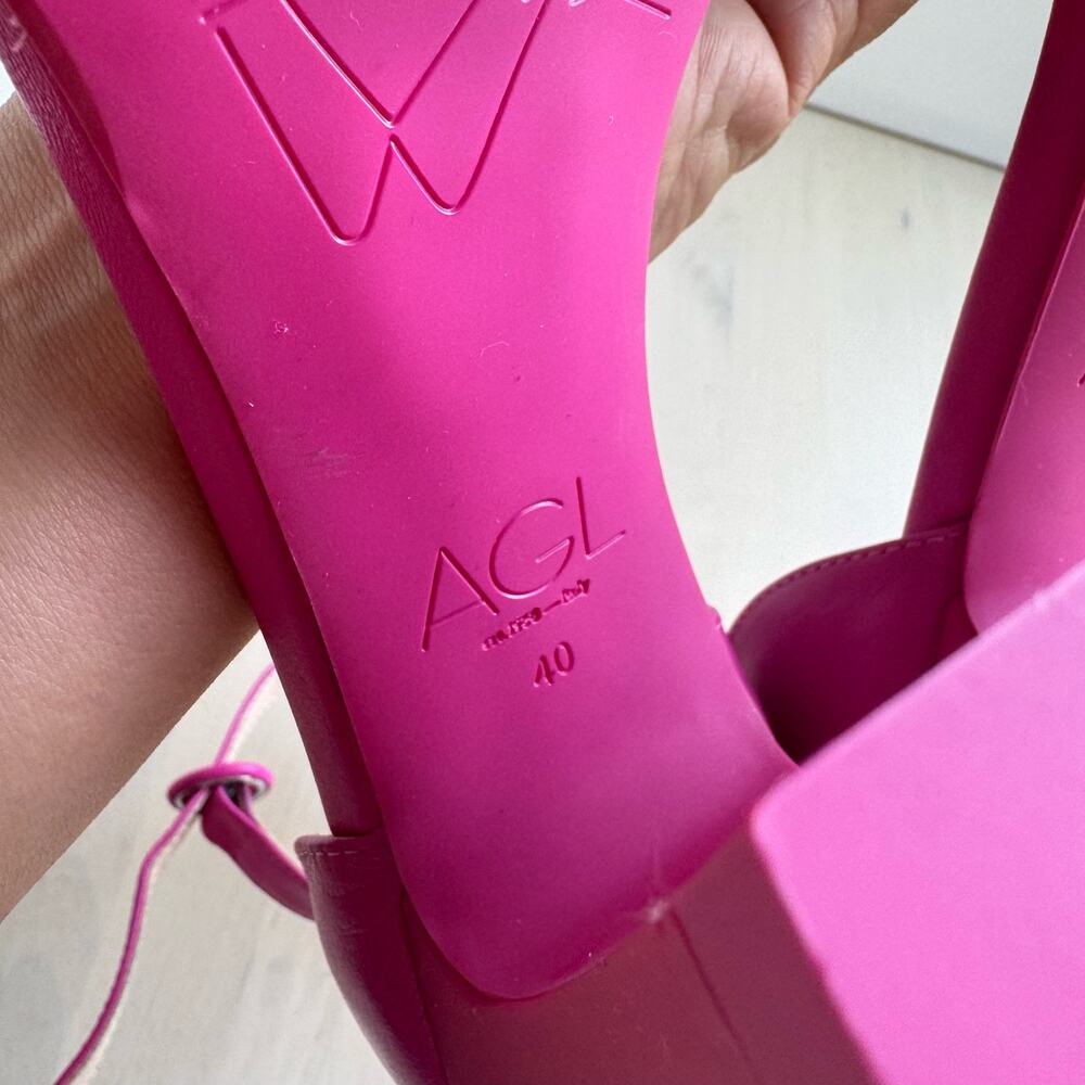 AGL Janis 110 Hot Pink Leather Platform Sandals Size 40 / US 10 - Picture 12 of 12